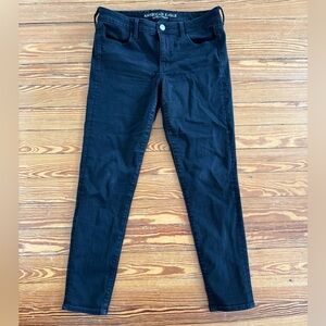 American Eagle Women's Jegging Jeans Black 14 Long GUC